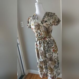 Floral Print V-Neck Dress